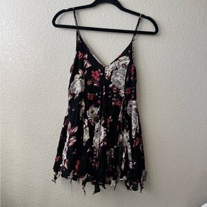 Free People Black and Red Floral Dress